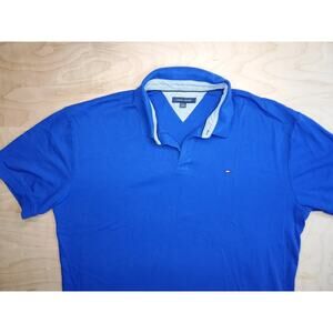 Tommy Hilfiger Mens Blue Polo Size XXL Button GUC Logo
